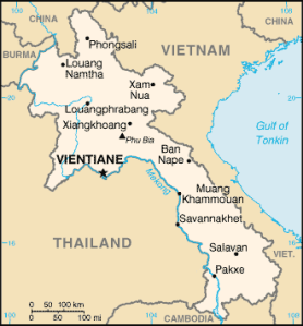 CIA map of Laos.
